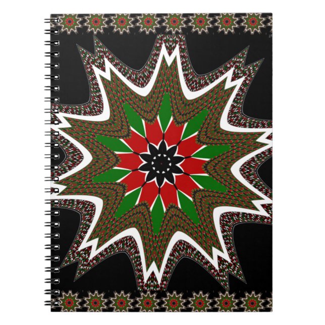 Kenyan Flagga Färg Art Print/Graphic Anteckningsbok Med Spiral (Framsidan)