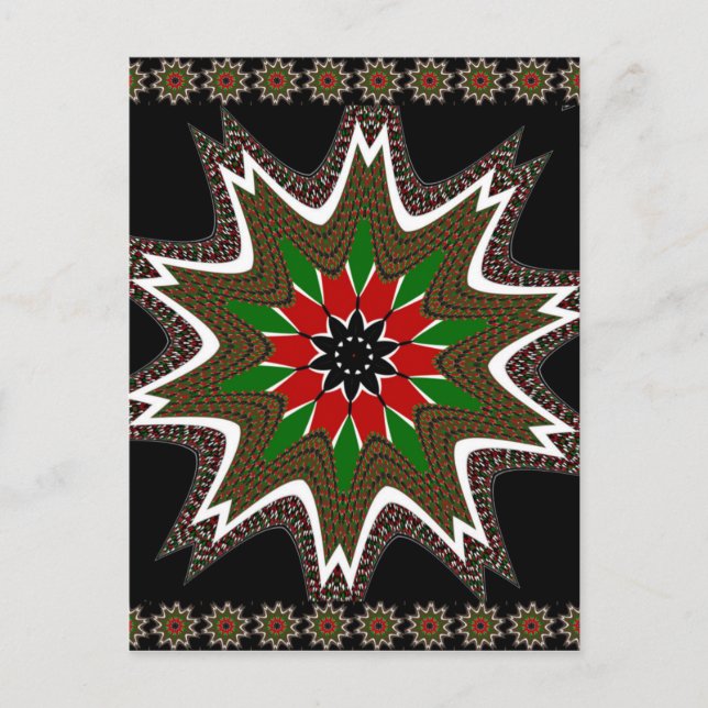 Kenyan Flagga Färg Art Print/Graphic Vykort (Framsida)