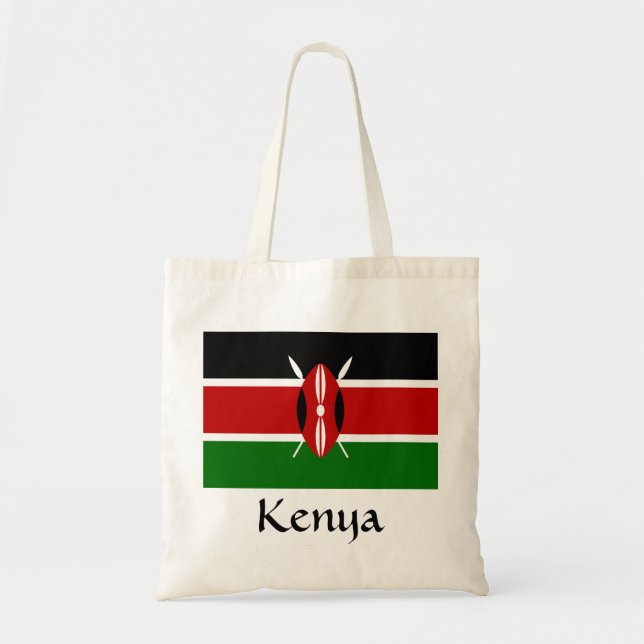 Kenyan Flagga Handmade made made in Kenya Cotton T Tygkasse (Framsidan)
