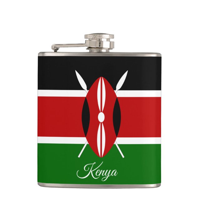 Kenyan Flagga & Heart, resa Kenya/sportfantast Fickplunta (Framsidan)