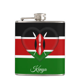 Kenyan Flagga & Heart, resa Kenya/sportfantast Fickplunta