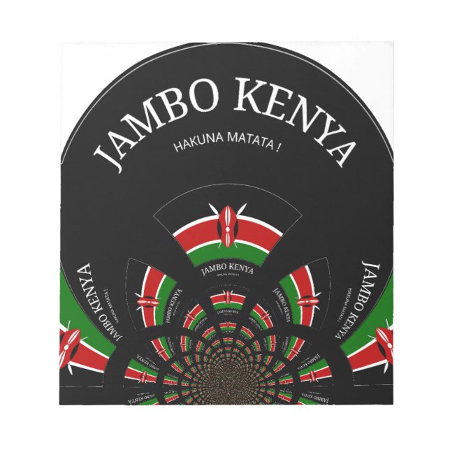 Kenyan Flagga Inspired Jambo Välkommen Design Art Anteckningsblock (Framsida)