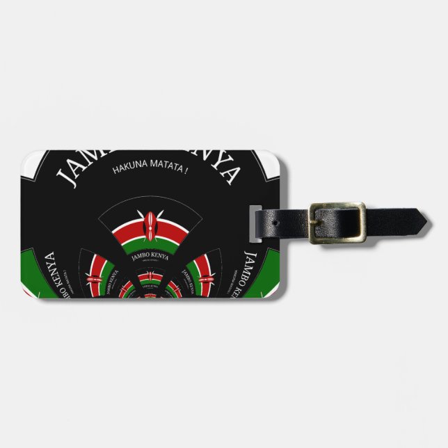 Kenyan Flagga Inspired Jambo Välkommen Design Art Bagagebricka (Horisontell Framsida)