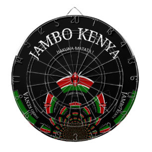 Kenyan Flagga Inspired Jambo Välkommen Design Art Darttavla