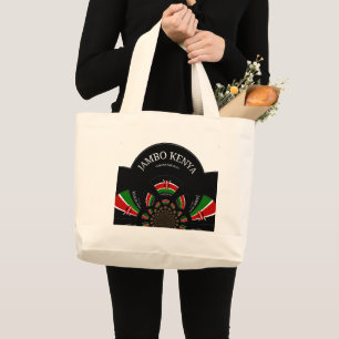Kenyan Flagga Inspired Jambo Välkommen Design Art Jumbo Tygkasse