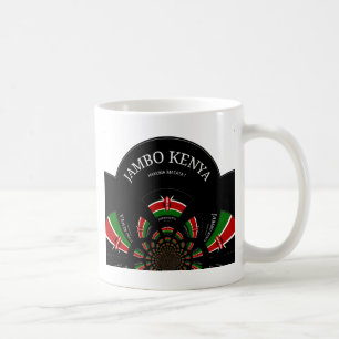 Kenyan Flagga Inspired Jambo Välkommen Design Art Kaffemugg