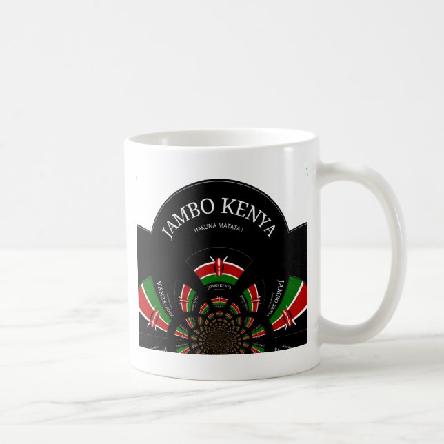 Kenyan Flagga Inspired Jambo Välkommen Design Art Kaffemugg (Höger)