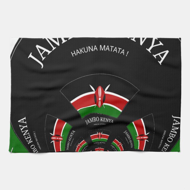 Kenyan Flagga Inspired Jambo Välkommen Design Art Kökshandduk (Horisontell)