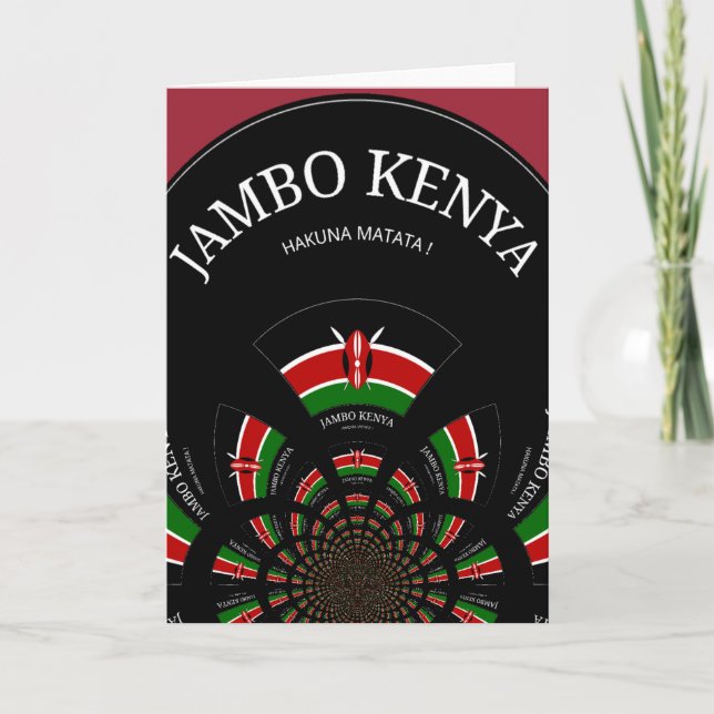 Kenyan Flagga Inspired Jambo Välkommen Design Art Kort (Framsida)
