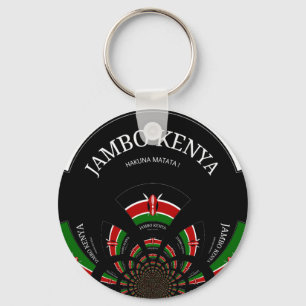 Kenyan Flagga Inspired Jambo Välkommen Design Art Nyckelring