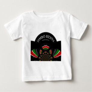 Kenyan Flagga Inspired Jambo Välkommen Design Art T Shirt