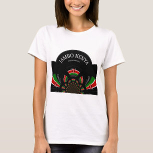 Kenyan Flagga Inspired Jambo Välkommen Design Art Tee