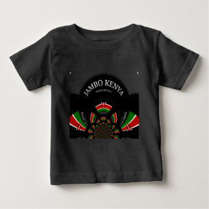 Kenyan Flagga Inspired Jambo Välkommen Design Art Tee