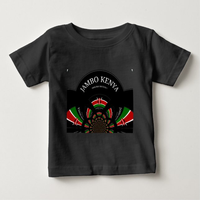Kenyan Flagga Inspired Jambo Välkommen Design Art Tee (Framsida)
