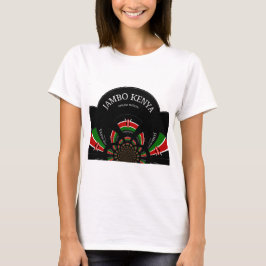 Kenyan Flagga Inspired Jambo Välkommen Design Art Tee Shirt