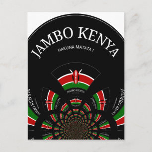 Kenyan Flagga Inspired Jambo Välkommen Design Art Vykort