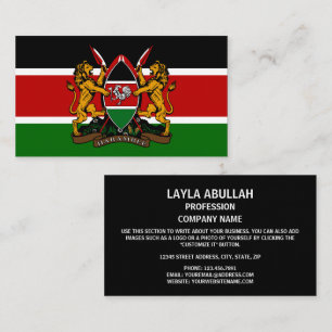 Kenyan Flagga & Jacka of Arm, Flagga of Kenya Visitkort