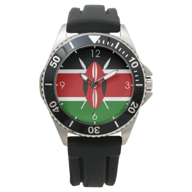 Kenyan Flagga (Kenya) Armbandsur (Framsida)