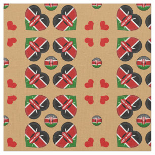 Kenyan Flagga & Kenya Heart mode Fabric Tyg