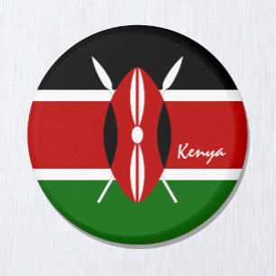 Kenyan flagga & Kenya helgdag, resa/sport Magnet