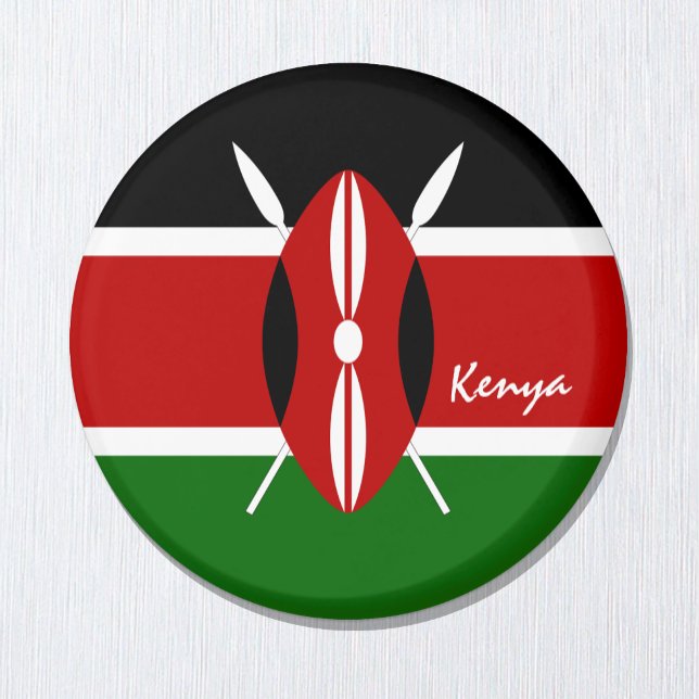 Kenyan flagga & Kenya helgdag, resa/sport Magnet (Skapare uppladdad)