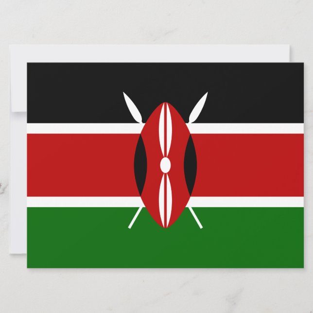 Kenyan Flagga (Kenya) Kort (Framsida)