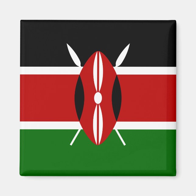 Kenyan Flagga (Kenya) Magnet (Framsidan)
