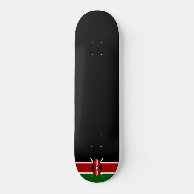 Kenyan Flagga (Kenya) Mini Skateboard Bräda 18,5 Cm (Framsida)