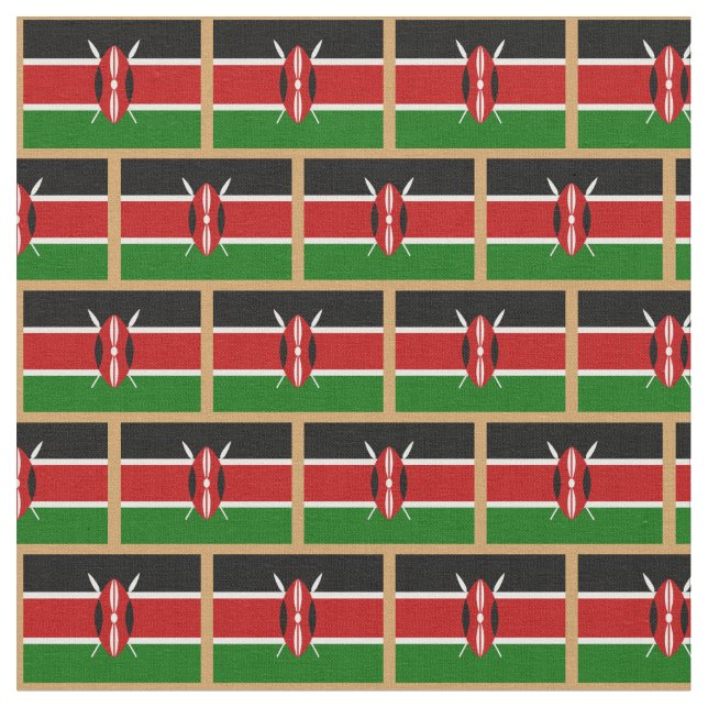 Kenyan Flagga & Kenya mode Fabric/Sport Tyg (Närbild)