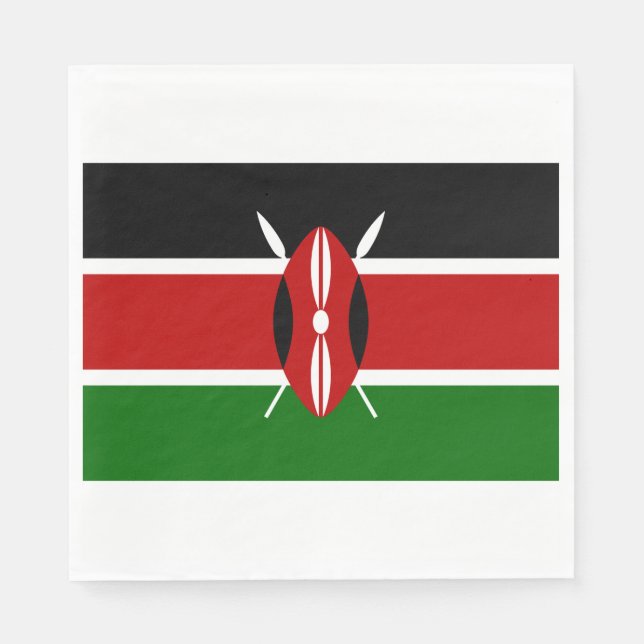 Kenyan Flagga (Kenya) Pappersservett (Framsidan)