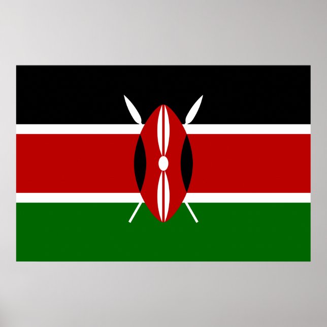Kenyan Flagga (Kenya) Poster (Framsidan)