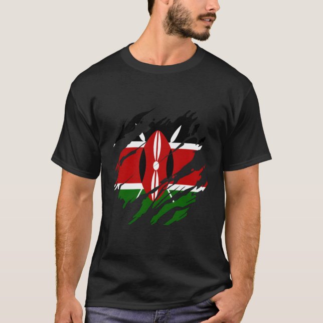 Kenyan Flagga Kenya T Shirt (Framsida)