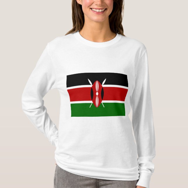 Kenyan Flagga (Kenya) T Shirt (Framsida)