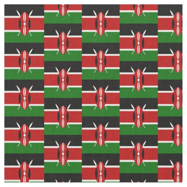 Kenyan Flagga & Kenya Trendig Fabric/mode Tyg (Närbild)
