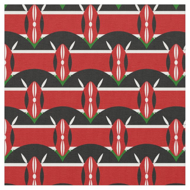 Kenyan Flagga & Kenya Trendig Fabric/mode Tyg (Närbild)