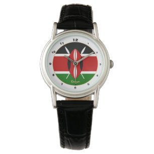 Kenyan Flagga & Kenya trendig mode / designur Armbandsur
