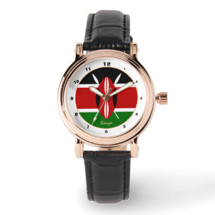 Kenyan Flagga & Kenya trendig mode / designur Armbandsur