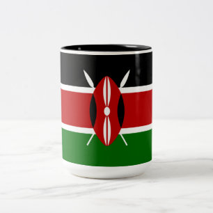 Kenyan Flagga (Kenya) Två-Tonad Mugg