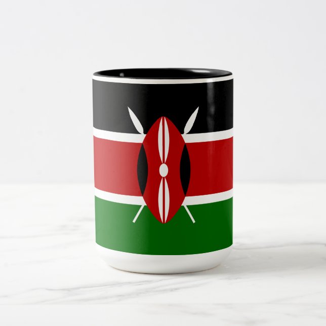 Kenyan Flagga (Kenya) Två-Tonad Mugg (Center)