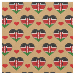 Kenyan Flagga & Red Heart mode Fabric/Kenya Tyg