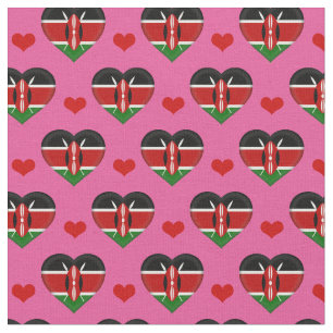 Kenyan Flagga & Red Heart mode Fabric/Kenya Tyg
