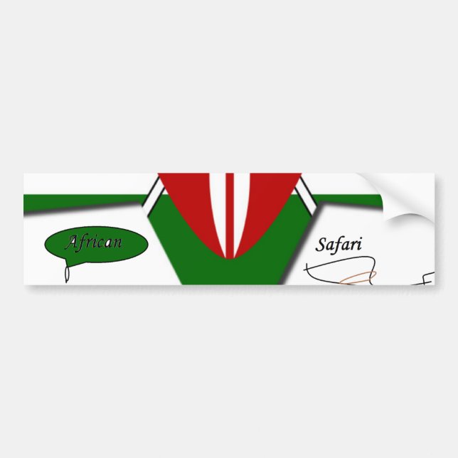 Kenyan Flagga Safari Design: Bucket List Bildekal (Framsidan)