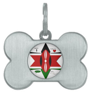 Kenyan Flagga Safari Design: Bucket List ID-bricka Husdjur