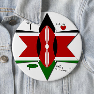 Kenyan Flagga Safari Design: Bucket List Knapp