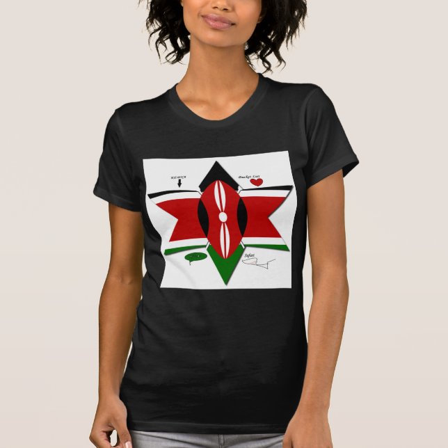 Kenyan Flagga Safari Design: Bucket List Tee (Framsida)