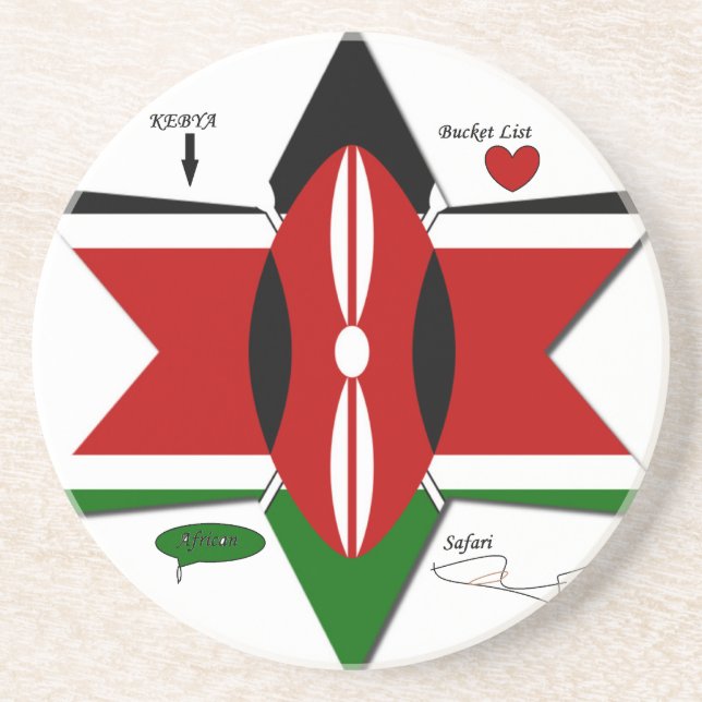 Kenyan Flagga Safari Design: Bucket List Underlägg (Framsidan)