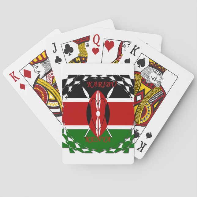 Kenyan Flagga Unity: Tuko Pamoja Design Kortlek (Baksidan)