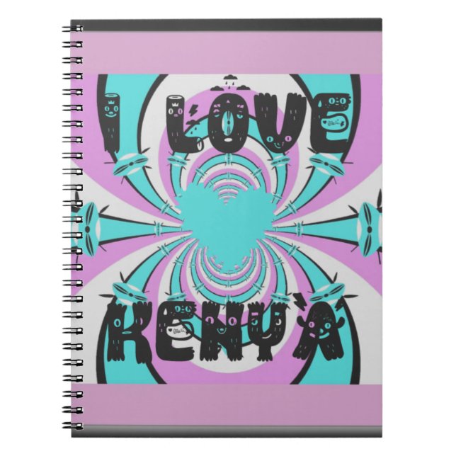 Kenyan Heart Art: I Kärlek Kenya Anteckningsbok (Framsidan)