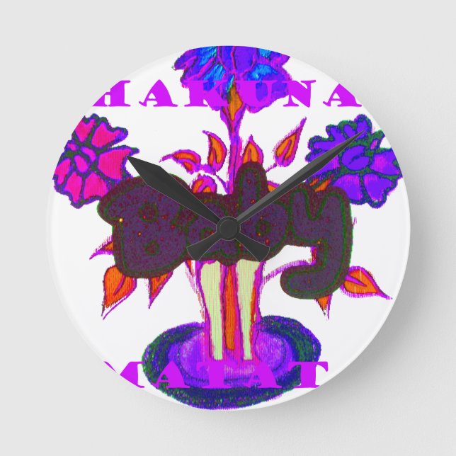 Kenyan Heart Art: I Kärlek Kenya Rund Klocka (Framsida)