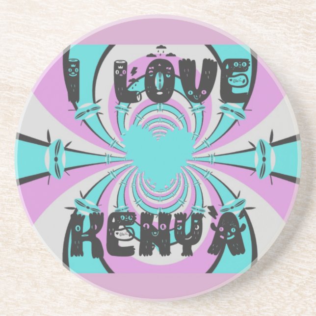 Kenyan Heart Art: I Kärlek Kenya Underlägg (Framsidan)